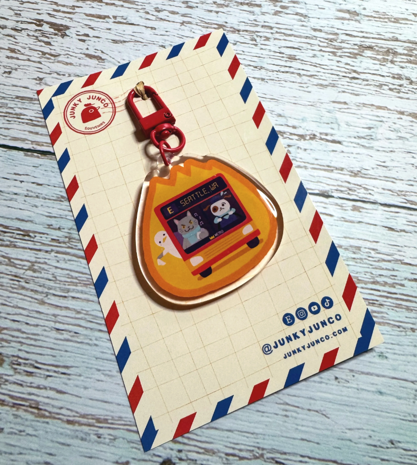 Seattle E Bus Line Keychain