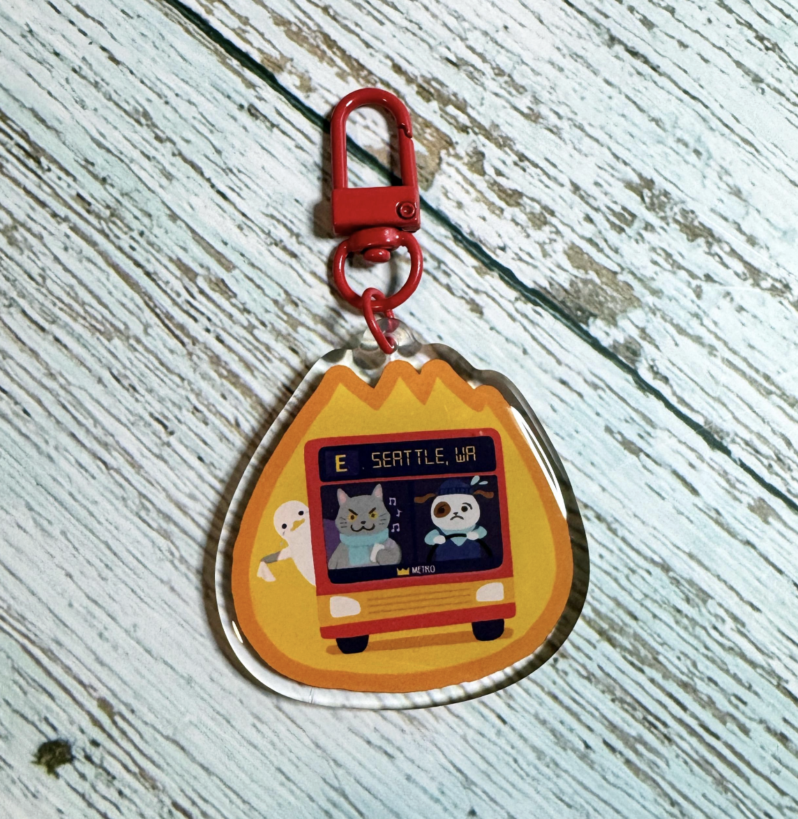 Seattle E Bus Line Keychain