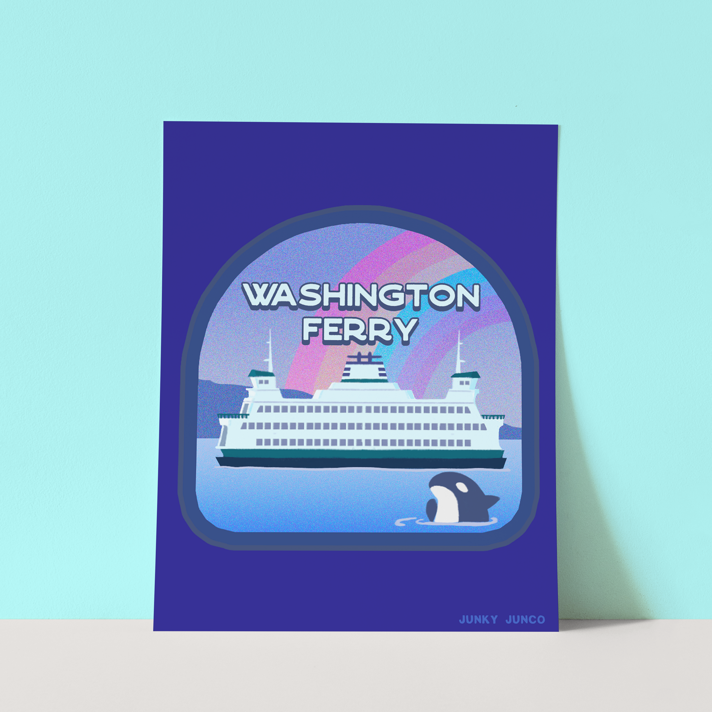 Washington State Ferry Art Print