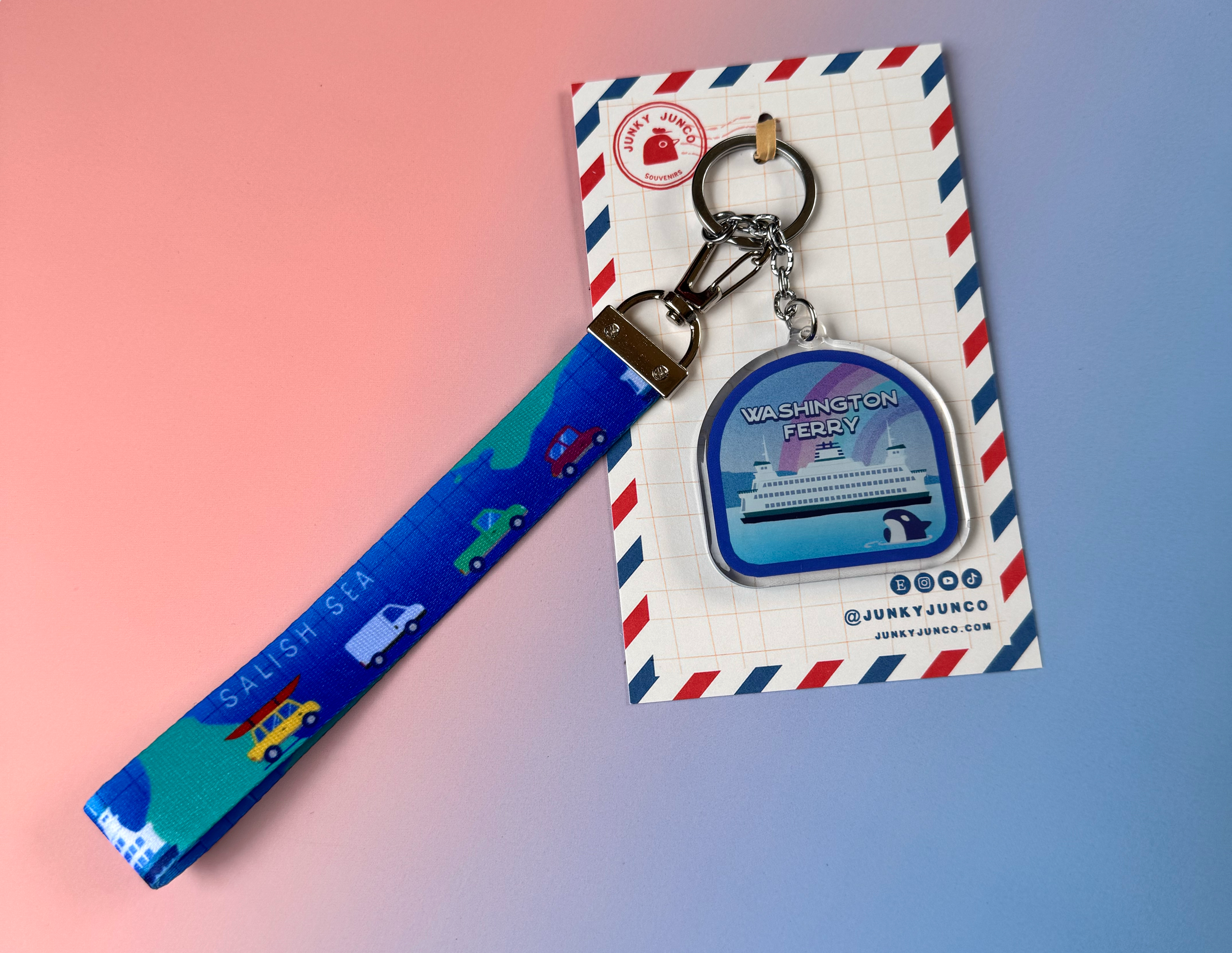 Washington Ferry Wristlet Keychain