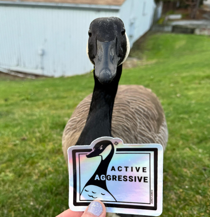 Active Aggressive Holographic Sticker